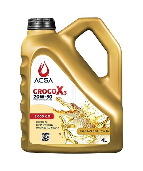 زيت محرك بنزين 4لتر (20w-50) كروكو اكس3 من أكسا